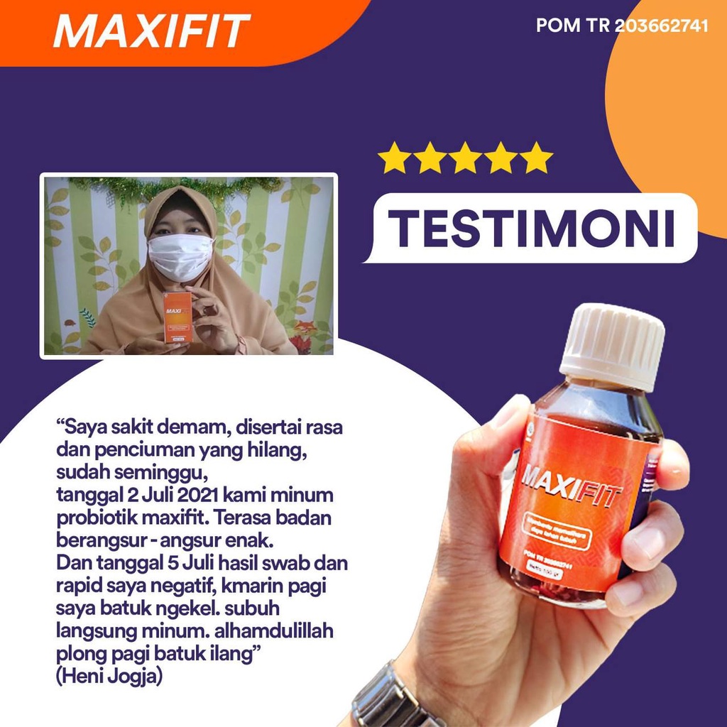 Jual Maxifit / MAXIFIT Suplemen Prebiotik Herbal Daya Tahan Tubuh 100 % ...
