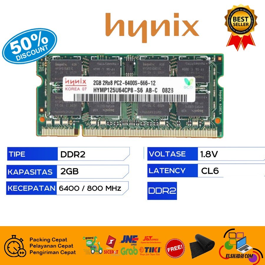 Jual Memory laptop merk HYNIX 2gb DDR2 pc6400... ( sodimm / ram