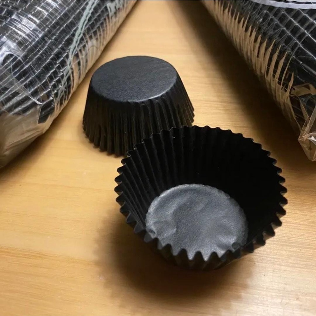 Jual Cup Cake Nastar / Cup Cake Case Nastar Glassine Hitam isi 100 PCS ...