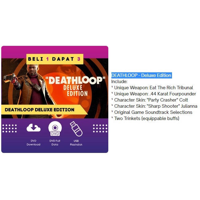 Jual DEATHLOOP - Deluxe | Game PC Original | Shopee Indonesia