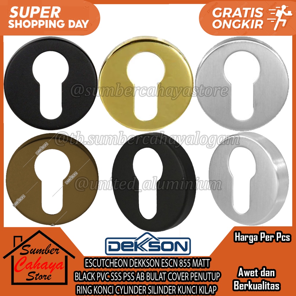 Jual ESCUTCHEON DEKKSON ESCN 855 MATT BLACK PVD SSS PSS AB BULAT COVER ...