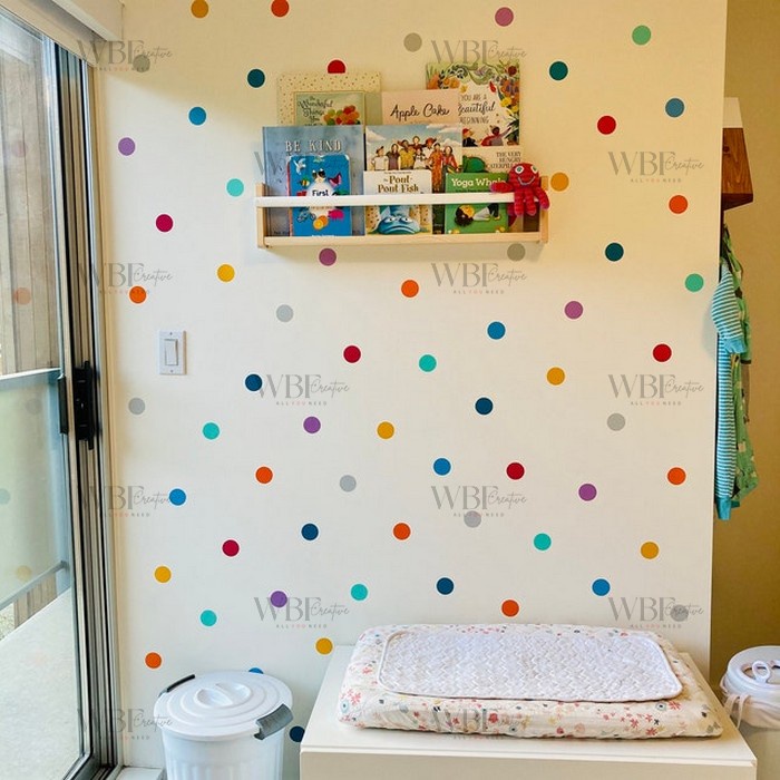 Jual Wall stiker colorful polkadot pastel sticker dots Stiker Dinding ...