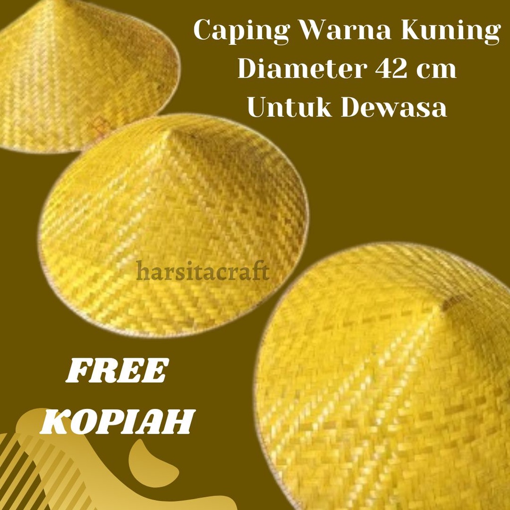 Jual TOPI TUDUNG SAWAH WARNA WARNI / WARNA KUNING UKURAN DIAMETER 42 CM ...