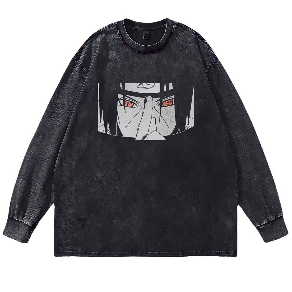 Jual Psycho Crucify Uchiha Itachi Long Sleeve Oversized T Shirt