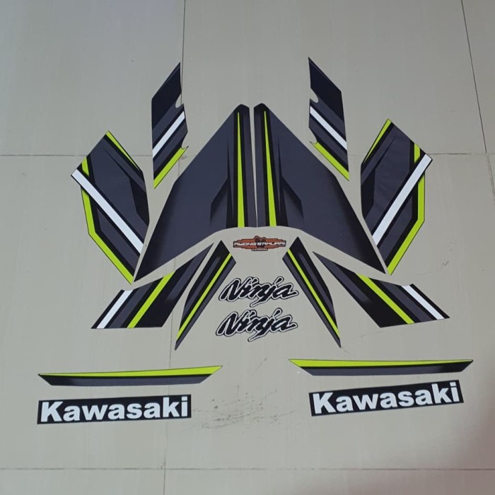 Jual Striping Ninja 250 Fi 2017 Hitam Abu Abu (Kuning Stabilo) | Shopee
