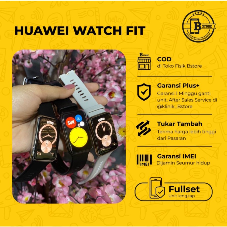 Jual Smart Watch HUAWEI FIT Watch FIT 41mm Cod Surabaya Shopee