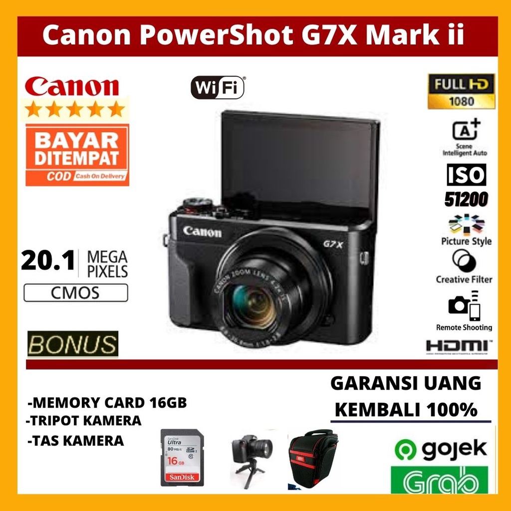 Jual Canon G7X Mark ll CANON G3X CANON G1X MARK II WiFi [FREE