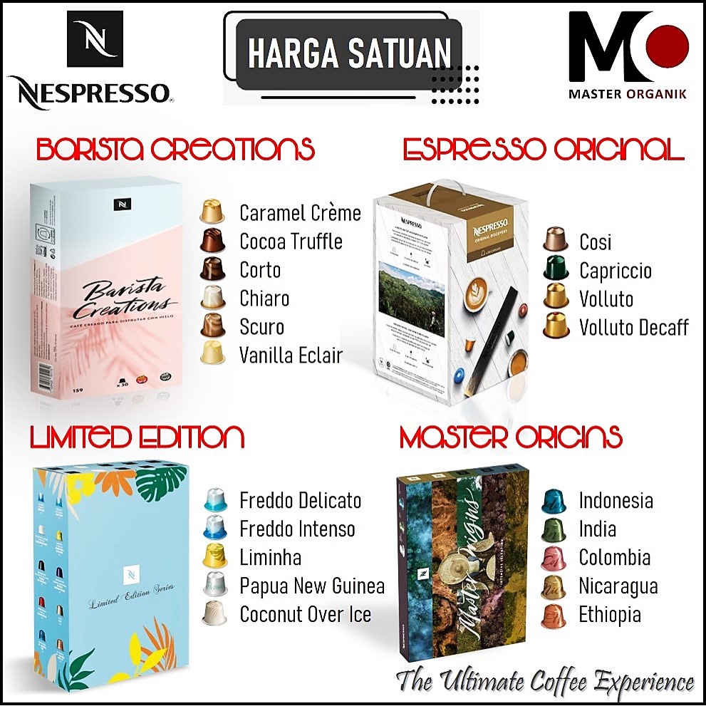 Jual CAPSULE NESPRESSO SATUAN / ECER ALL VARIAN ORIGINAL NESTLE | KOPI ...