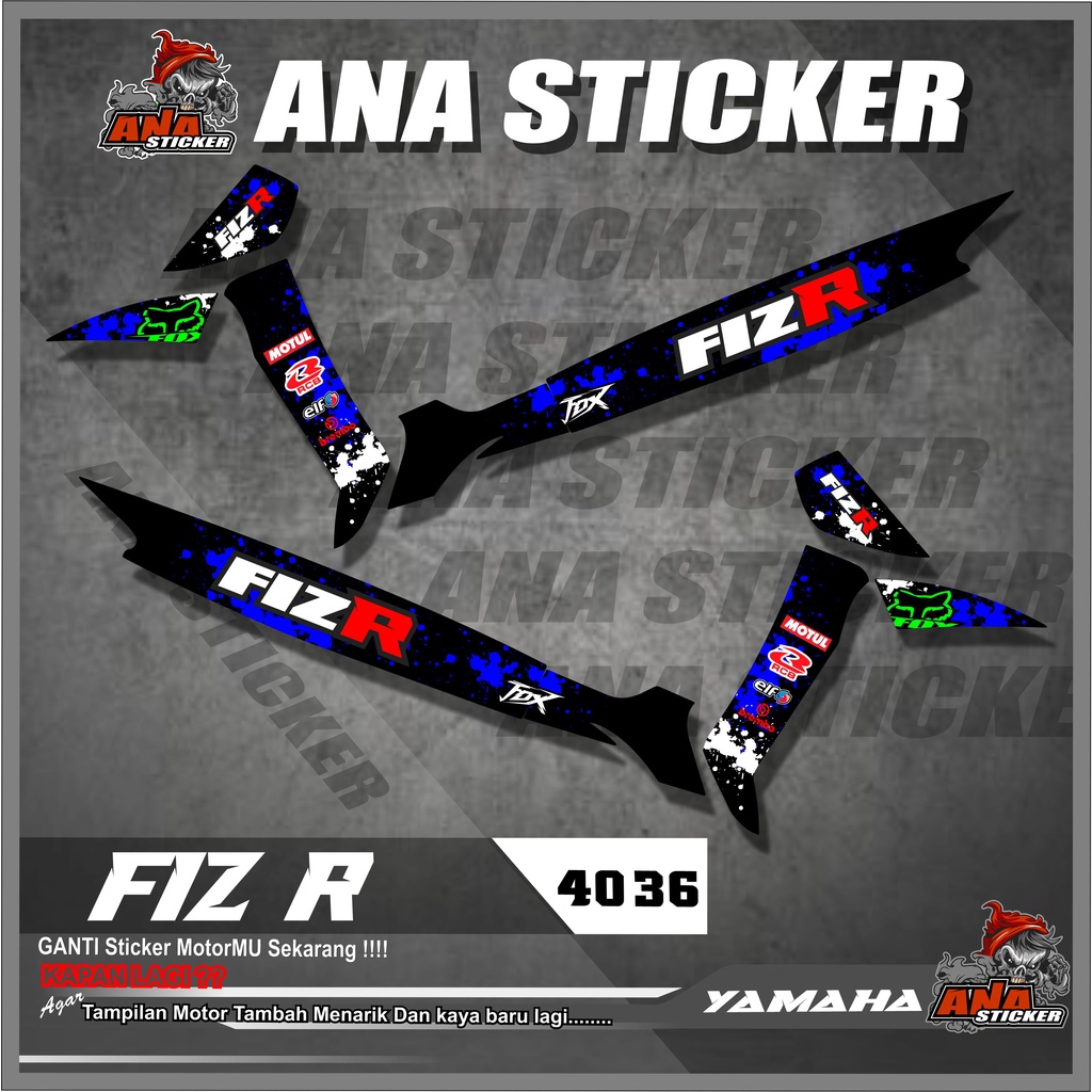 Jual 4036 STICKER VARIASI KEREN YAMAHA FIZ R DESIGN RACING SPLASH FOX ...