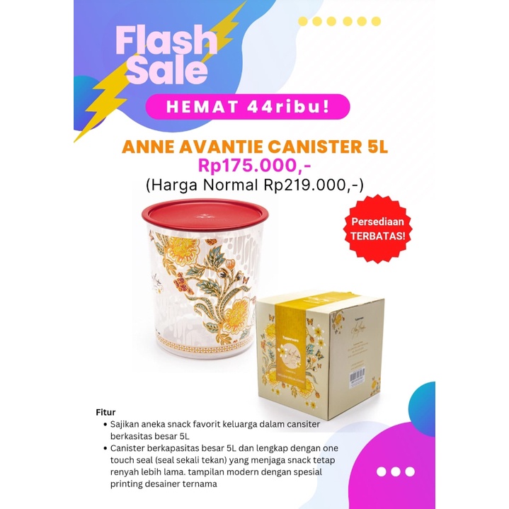 Jual TUPPERWARE ANNE AVANTIE CANISTER 5L - TOPLES SERBAGUNA | Shopee ...