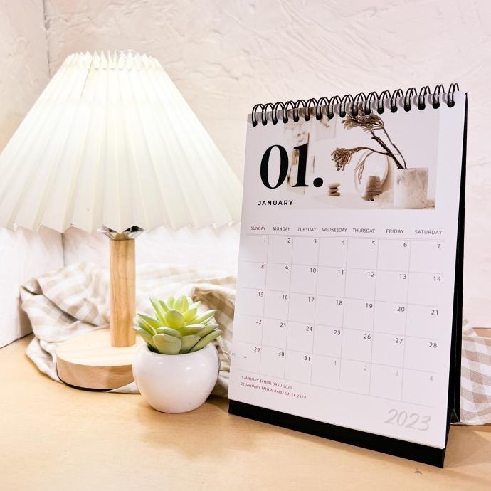 Jual Terbaru Kalender Meja 2023 Minimalis 02 Premium Desk Calendar Aesthetic Shopee 