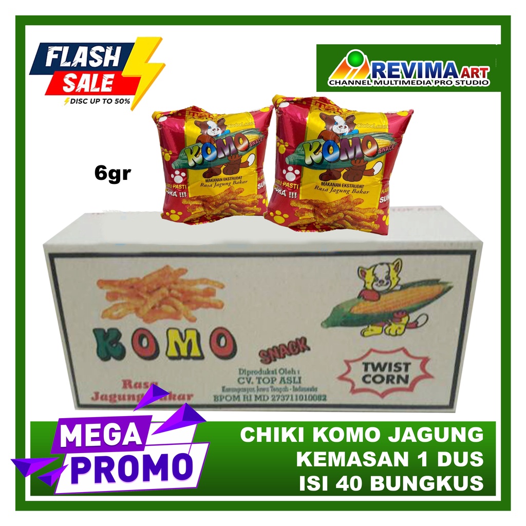 Jual Chiki KOMO Rasa Jagung Bakar, Snack Makanan Ringan Kemasan 1 Dus ...