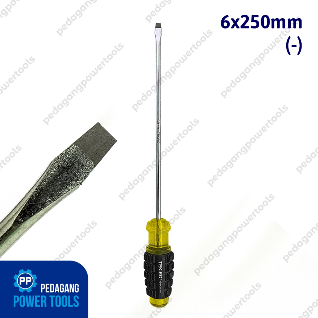 Jual TEKIRO OBENG MINUS 10 INCH GAGANG KARET SL6 X 250 MM SCREWDRIVER ...