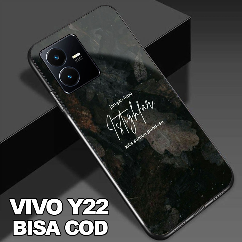 Jual Case Vivo Y22 Hardcase 2D Glossy Case Motif QUOTES Terbaru