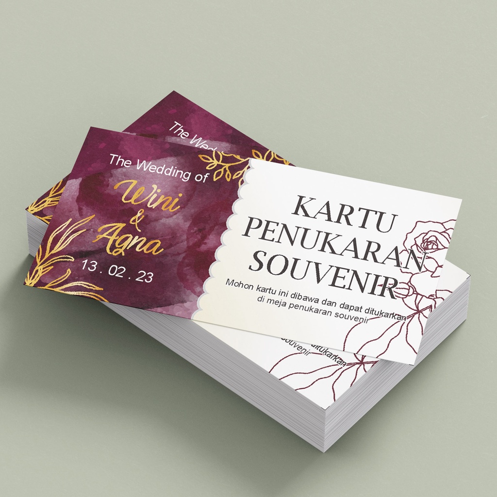 Jual Kupon Souvenir | Kartu Penukaran Souvenir Pernikahan 013C PL ...