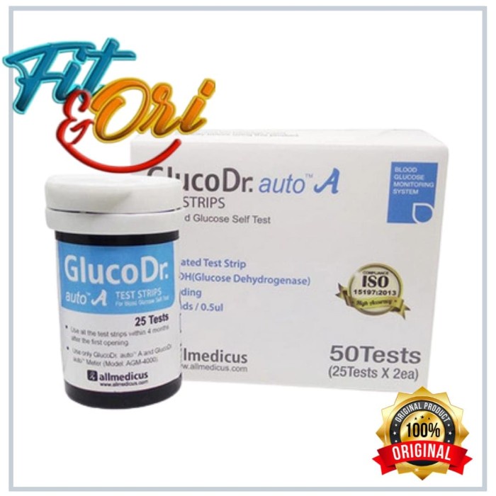 Jual Gluco Dr Auto isi 50 test strip / Strip gluco Dr auto AGM4000 Code