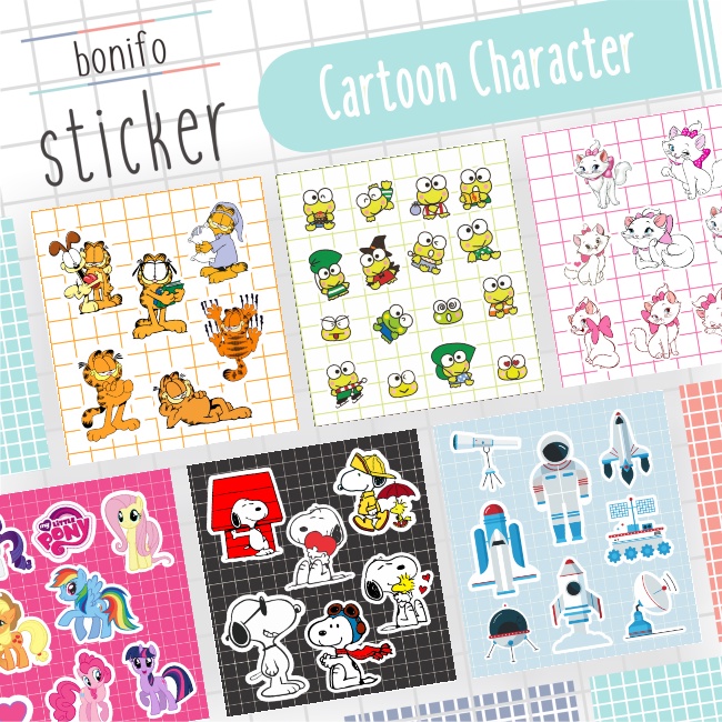 Jual Garfield, Keropi, Little Pony, Snoopy Sticker Sheet | Shopee Indonesia