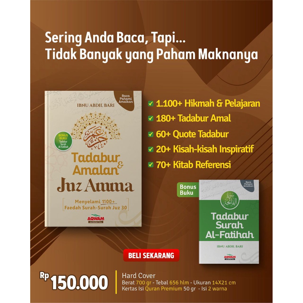 Jual Tadabur Dan Amalan Juz Amma Menyelami Faedah Surah Surah Juz Terbitan Aqwam