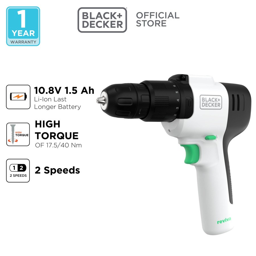 Jual Black+Decker Reviva Cordless Impact Drill / Bor Impact Baterai 12V ...