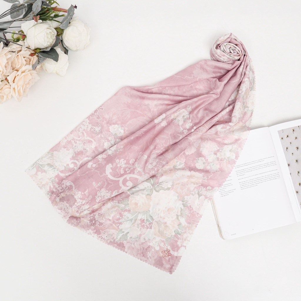 Belebbe Scarf Alwa Series Hijab Segi Empat Square Print Motif Voal Ultrafine Premium Syari
