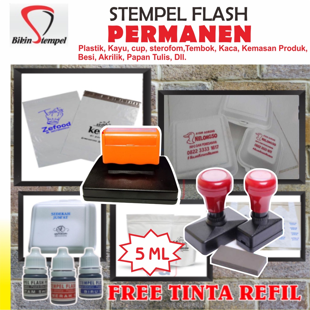 Jual Stempel Flash Permanen Custom Stempel Plastik Stempel Otomatis