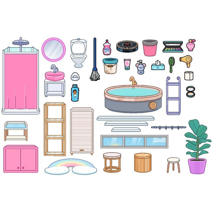 Jual MAINAN FURNITURE ISI RUANGAN TOCA BOCA PAPER DOLL MAINAN EDUKASI