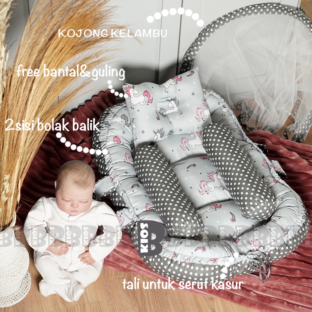 Jual Paket Kasur Bayi Baby Nest Premium Dengan Kelambu Free Bantal Peyang Dan Guling Bayi