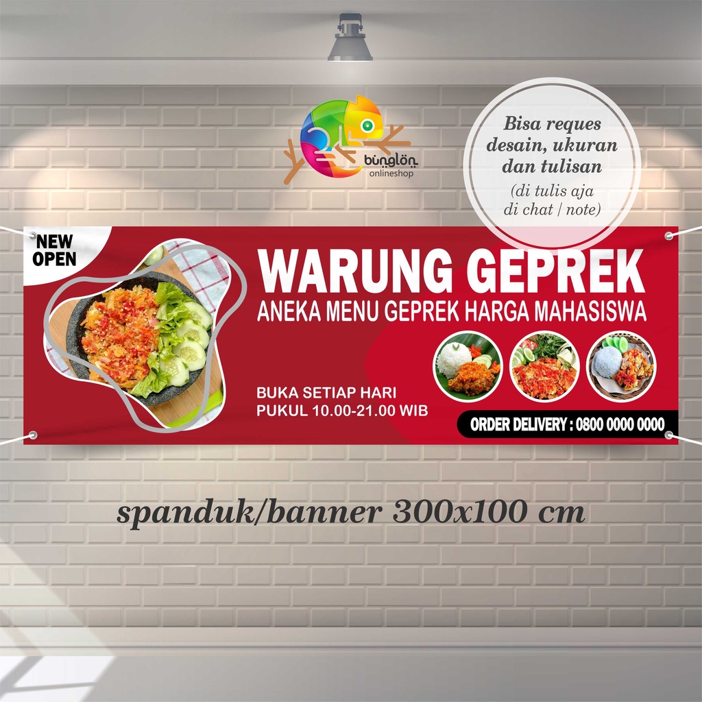 Jual Spanduk, Banner Contoh Warung Geprek, Warung Makan custom desain ...