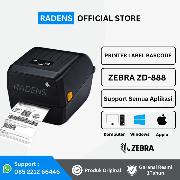 Jual Label Printer Barcode Zebra Zd888 Resi Pengiriman Garansi Resmi Shopee Indonesia 6980