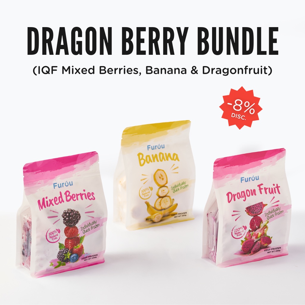 Jual FUROU Frozen Fruits (IQF) | Dragon-Berry Bundle of 3 | 1350 gram ...
