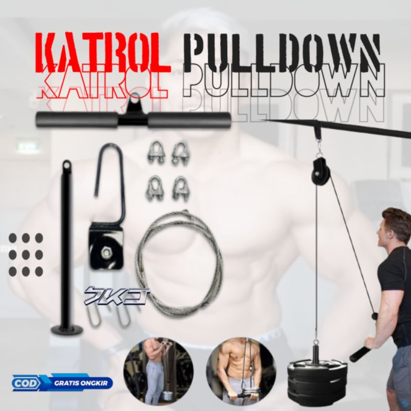 Jual Pull down Katrol Pulldown catrol Alat Fitness kabel Gym DIY cable