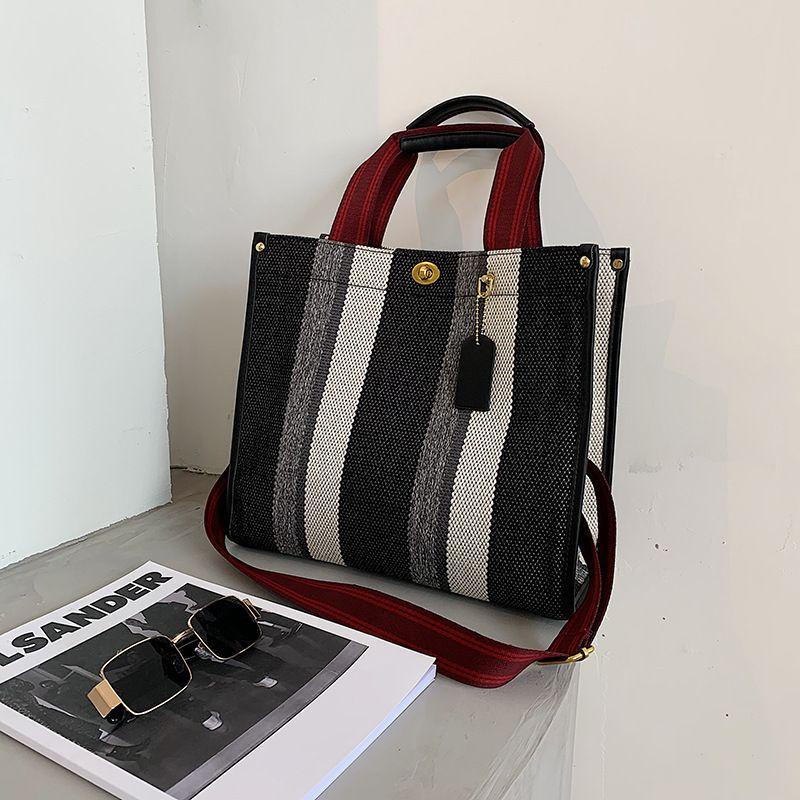 Jual 201540 Handbag Cewek Tas Kerja Wanita Import Motif Garis (1 KG