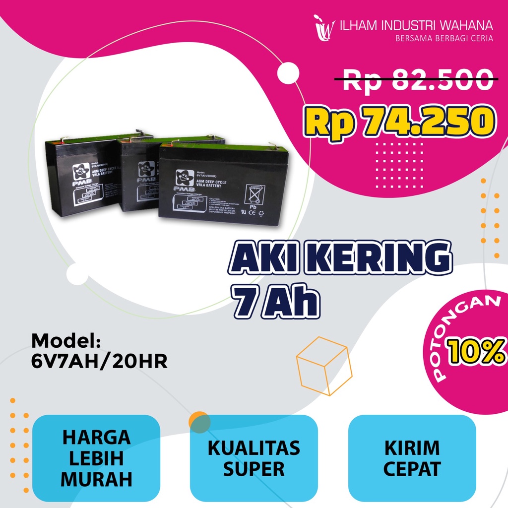 Jual Aki Kering 6v 7ah Mobil Aki | Shopee Indonesia