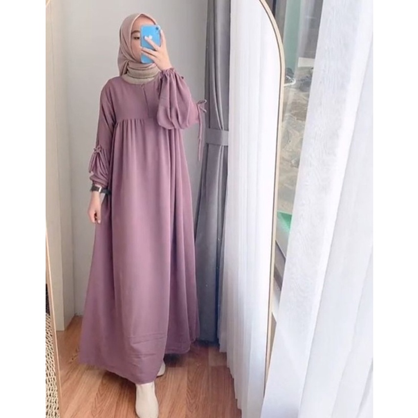 Jual Model Gamis Terbaru 2023 Hitam Polos Simpel Modern Remaja Dress Eticha Wanita Muslim Pesta 3096