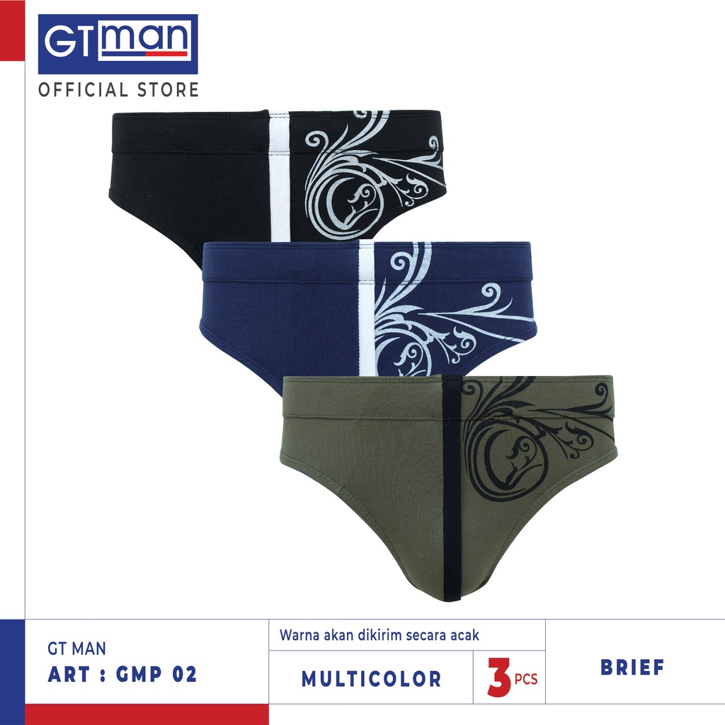 Jual GT MAN GMP 02 BRIEF 3 PCS MULTICOLOUR CELANA DALAM