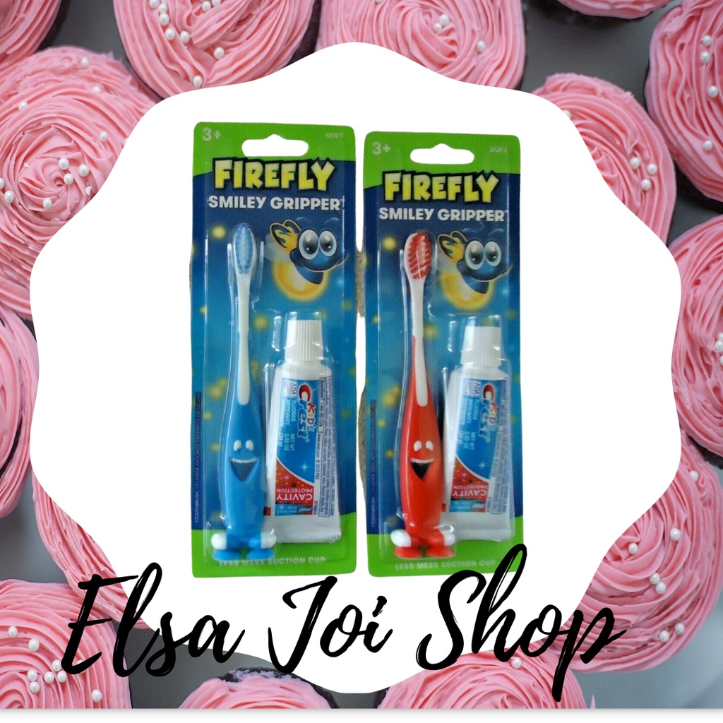 Jual Firefly Toothbrush Smiley Gripper With Toothpaste 3+ Shopee