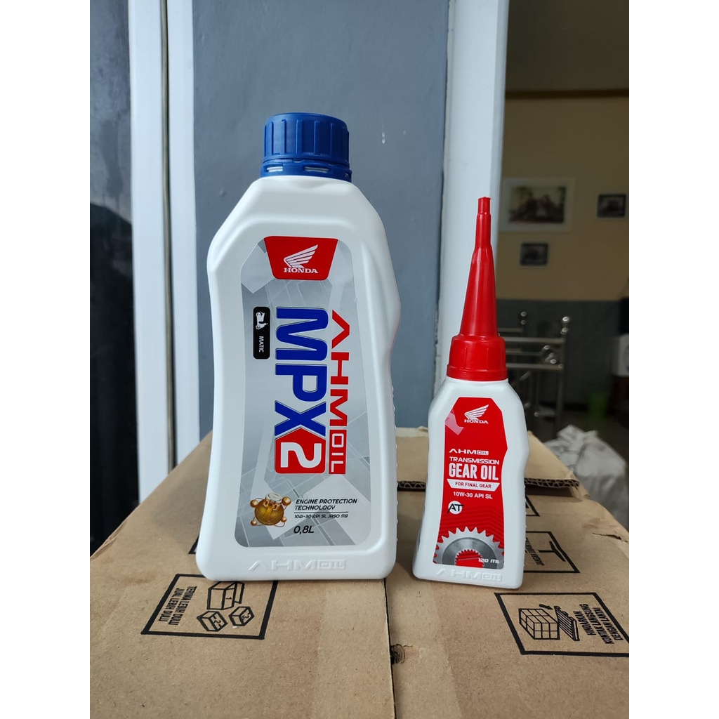 Jual Paket Oli Mpx2 800ml + Oil Gardan AHM Gear Oli Mesin Motor Matic