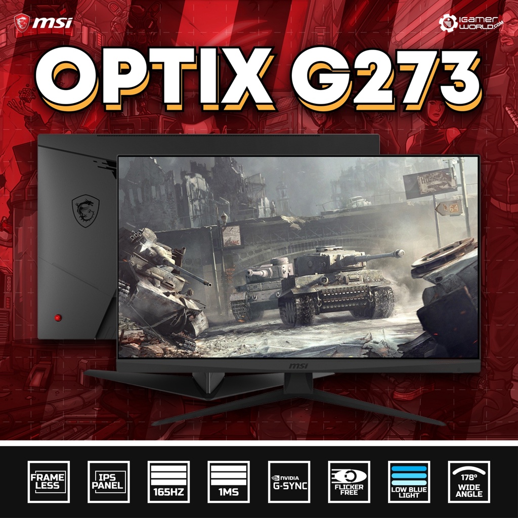 Jual MSI Optix G273 27 inch Full HD 165Hz 1ms IPS GSync Gaming Monitor Shopee Indonesia