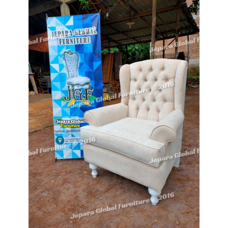 Jual Kursi sofa single chair linen rivoli (kursi sofa single ,sofa