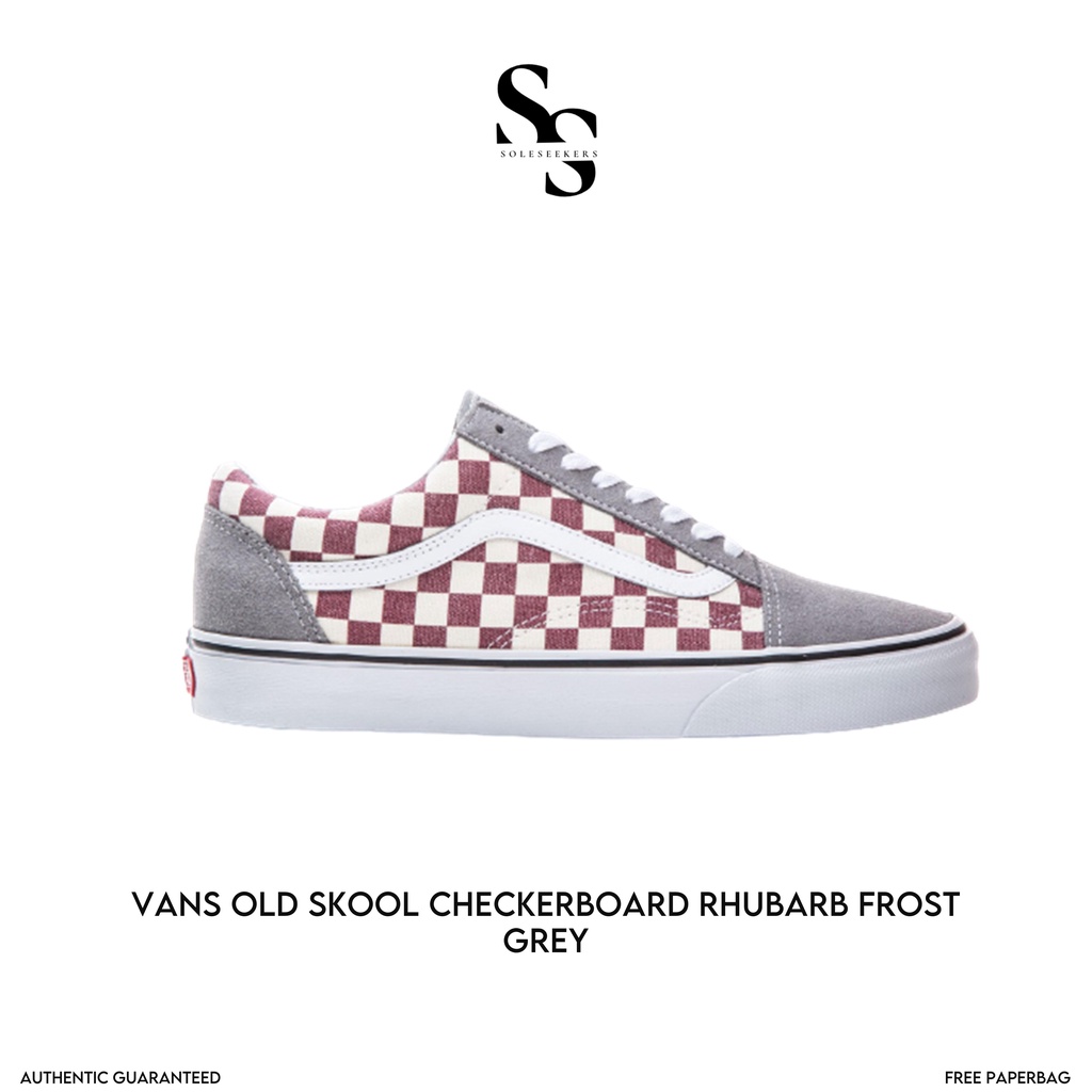 Jual Vans Old Skool Checkerboard Rhubarb Frost Grey Classic Original Sepatu Vans Oldskool Original Catur Shopee Indonesia