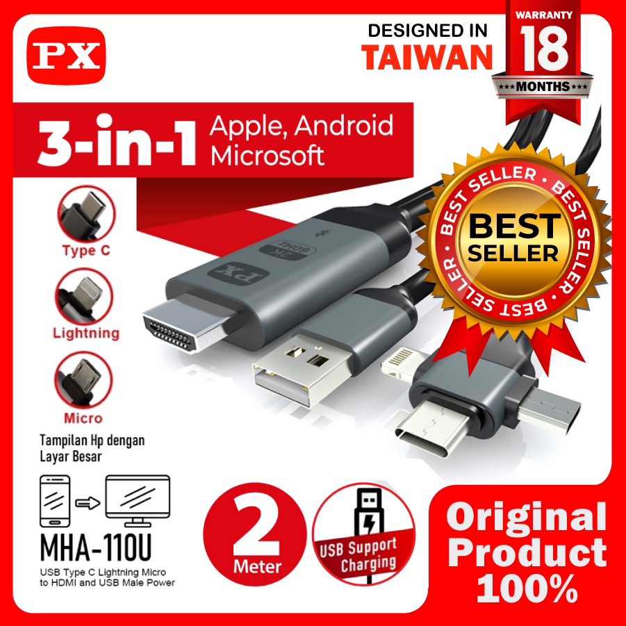 Jual Kabel HDMI Converter To USB Micro Type C Lightning IOS ANDROID PX