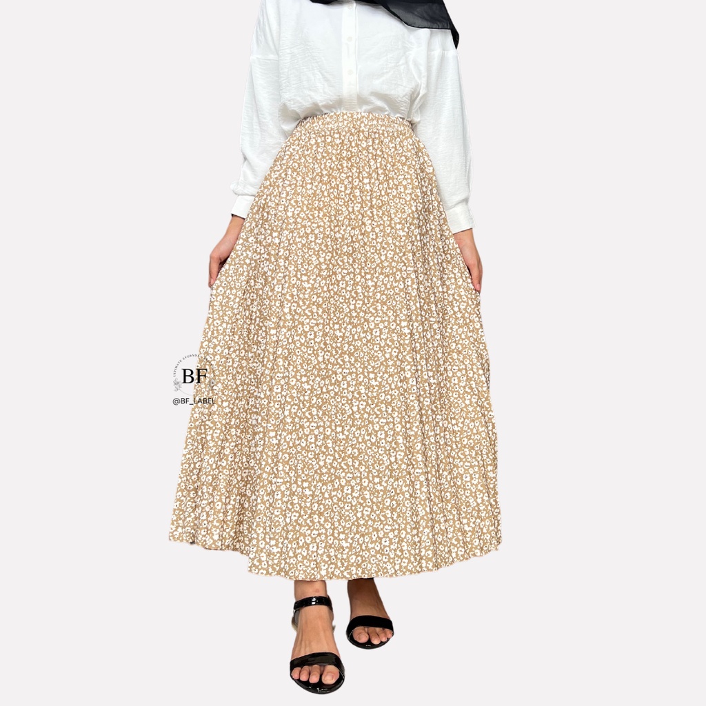 Jual BF Label Yuri Skirt Pleated Skirt Motif rok plisket motif