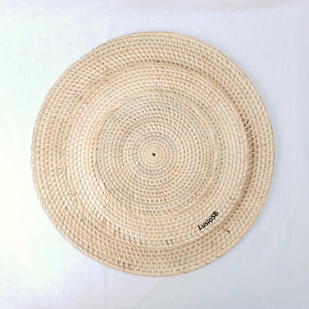 Jual Tatakan Piring Rotan Lusiosb Alas Piring Gelas Placemat Rotan Natural Shopee Indonesia