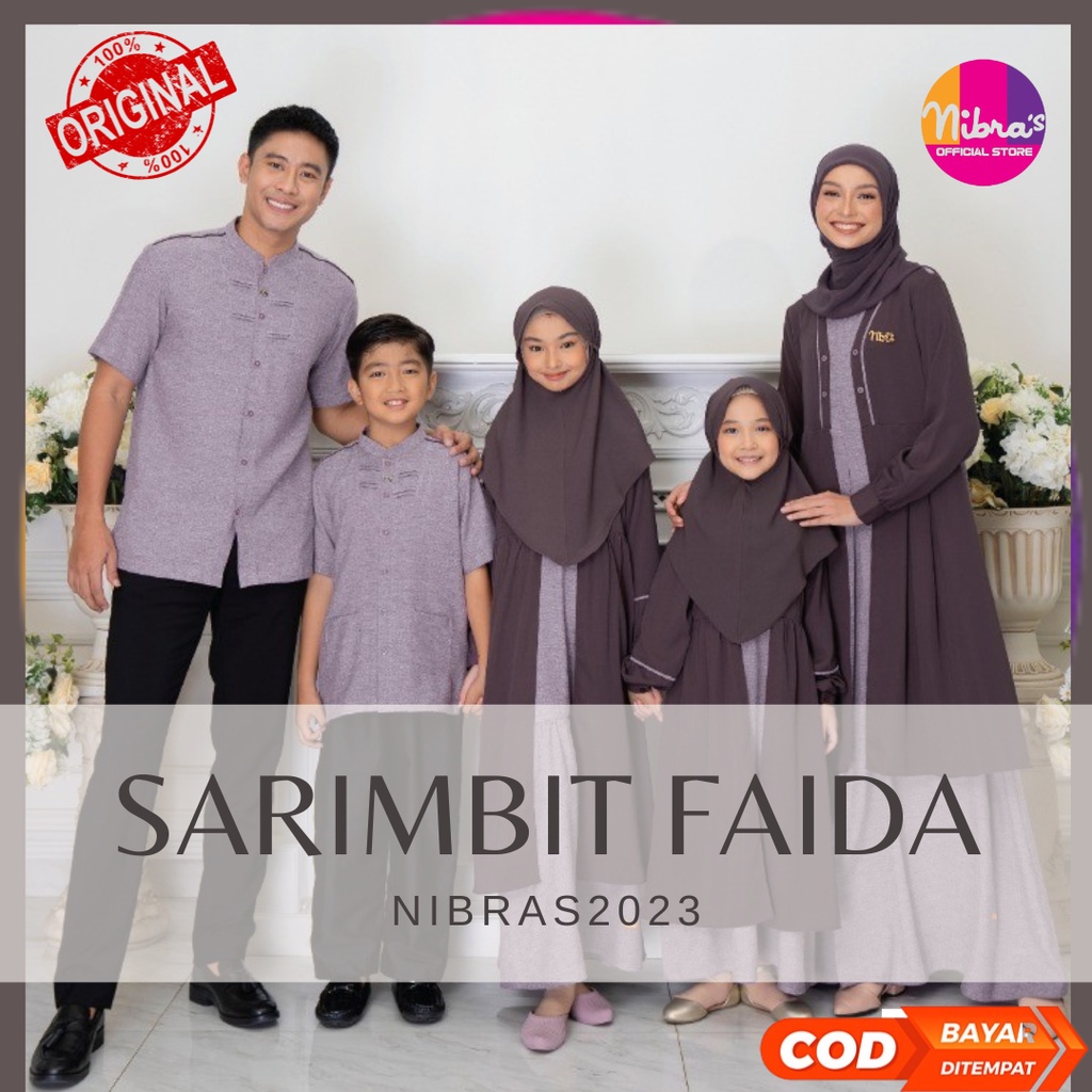 Jual Sarimbit Keluarga 2023 Nibras Faidaa Plum Baju Couple Keluarga