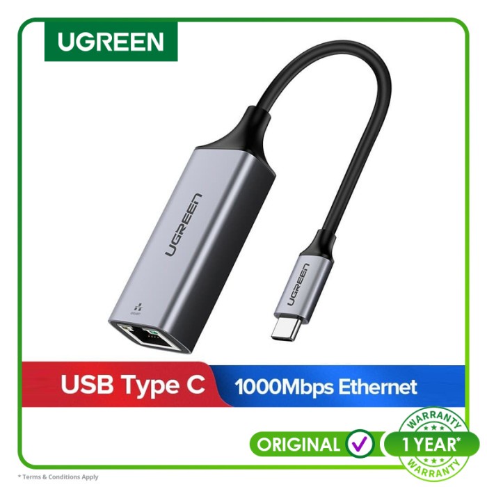 Jual Ugreen Gigabit Type C To Lan Adapter Gray-50737 | Shopee Indonesia