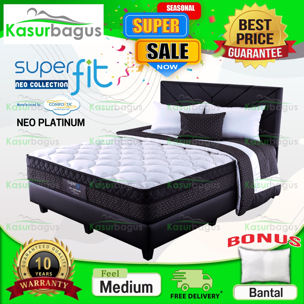 Jual Comforta SuperFit Kasur Springbed Neo Platinum - Full Set 160 180 ...