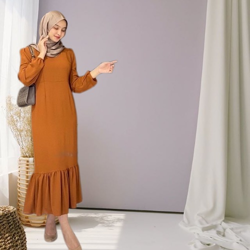 Jual SISKA MIDI DRESS KOREAN LOOK / DRESS KOREA WANITA MODEL MERMAID