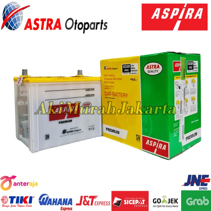 Jual AKI MOBIL COLT DIESEL ASPIRA ASTRA N50Z AKI BASAH 12V / 60 AH