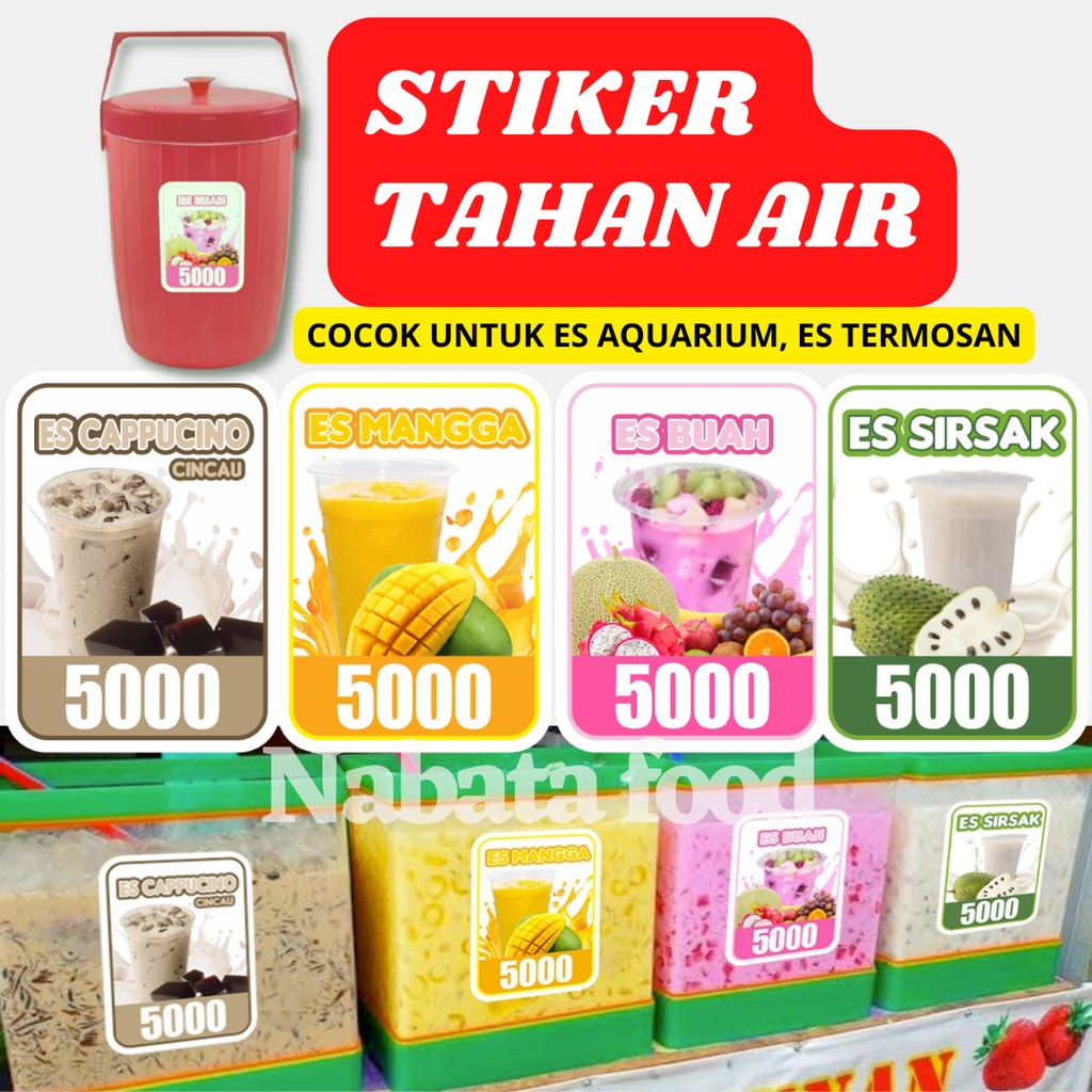 Jual Stiker Termos Aesthetic Tahan Air Stiker Es Aquarium 