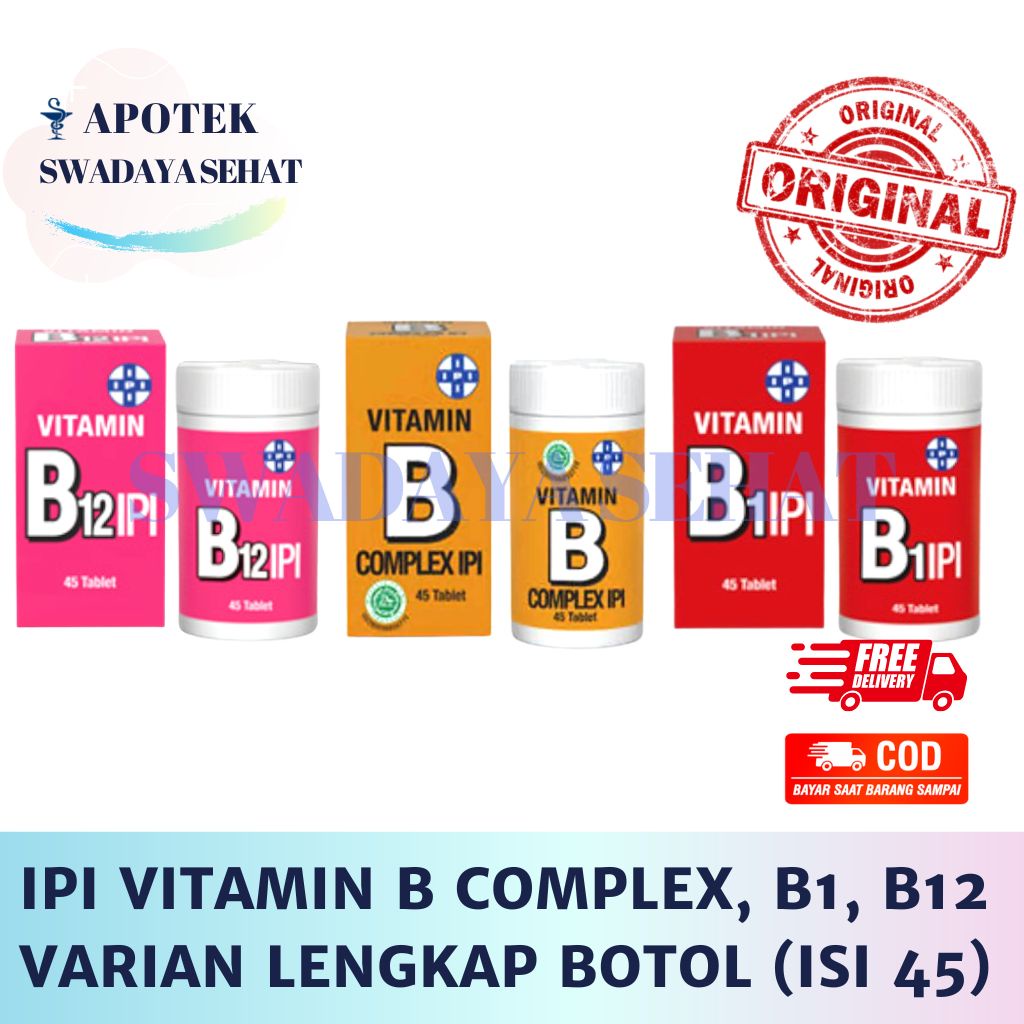 Jual IPI Vitamin B1 , B12 , B Kompleks 45 Tablet - Suplemen Vitamin ...